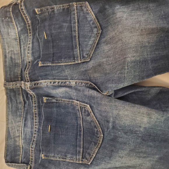 Decree Blue Skinny Jeans with Faded Distressing Size 1 Super Stretch - Picture 5 of 6